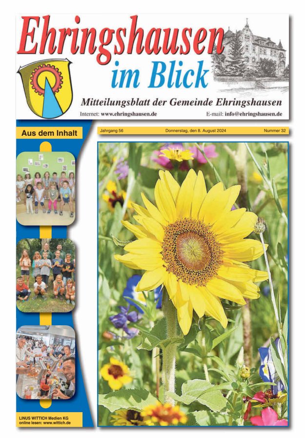 Mitteilungsblatt der Gemeinde Ehringshausen Titelblatt 32/2024