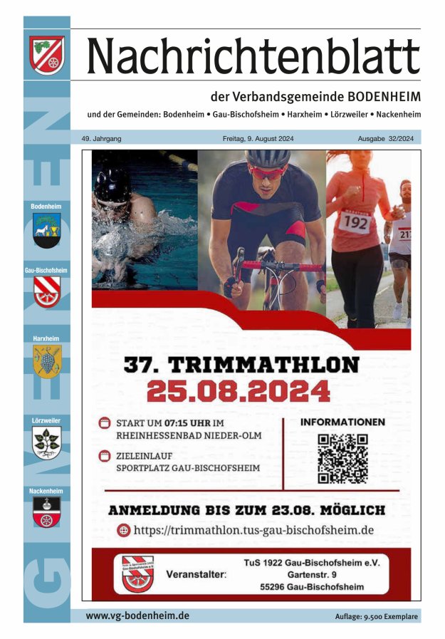 Nachrichtenblatt der VG Bodenheim              Titelblatt 32/2024