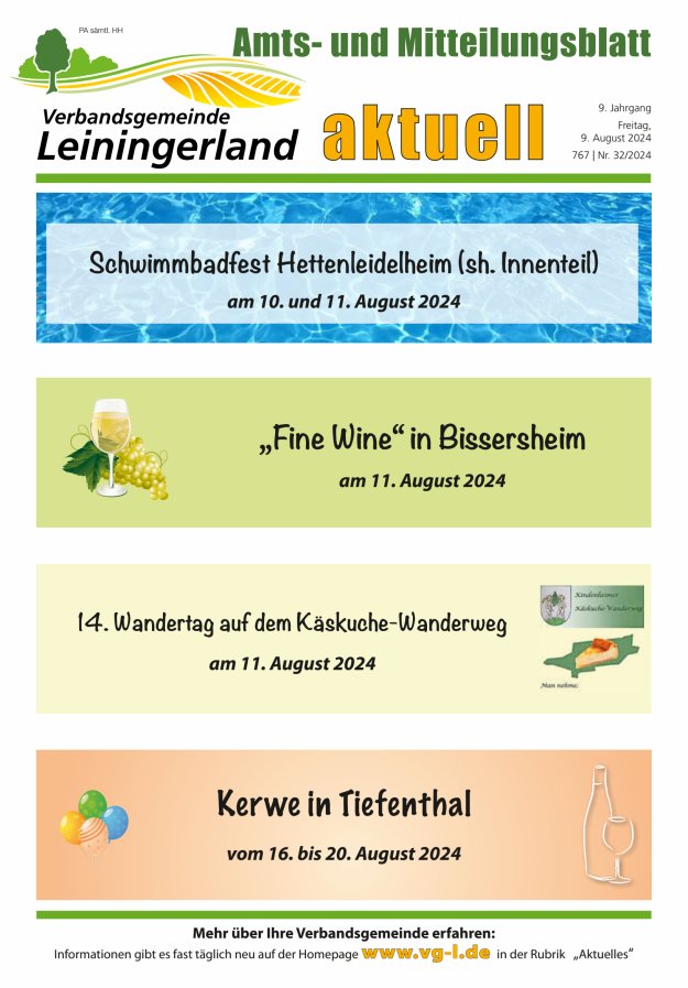 VG Leiningerland aktuell Titelblatt 32/2024