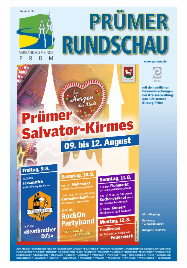 Prümer Rundschau Titelblatt 32/2024
