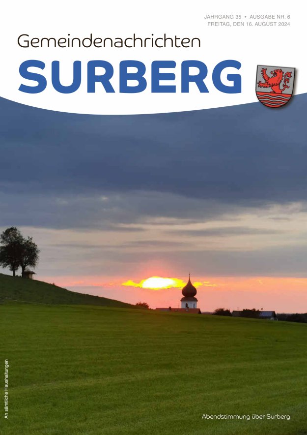Gemeindenachrichten Surberg Titelblatt 06/2024
