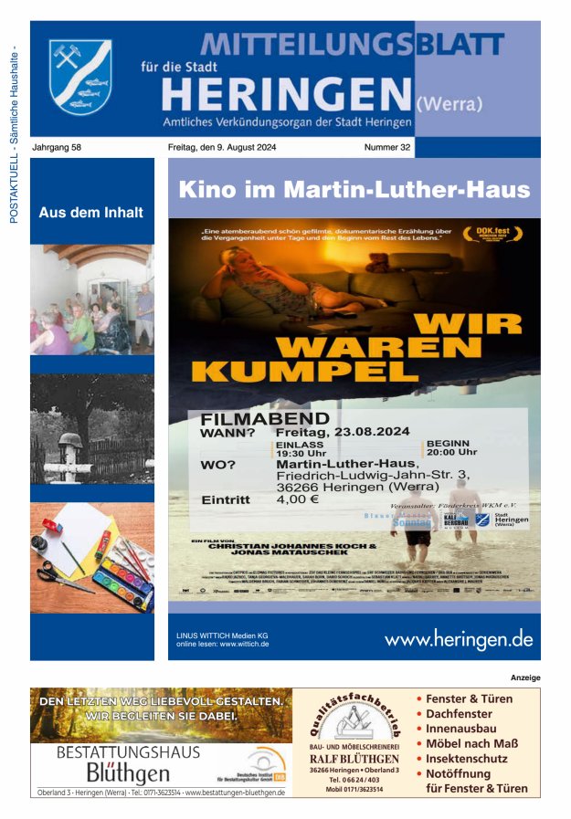 Mitteilungsblatt Heringen Titelblatt 32/2024