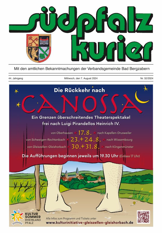 Südpfalz Kurier - VG Bad Bergzabern Titelblatt 32/2024