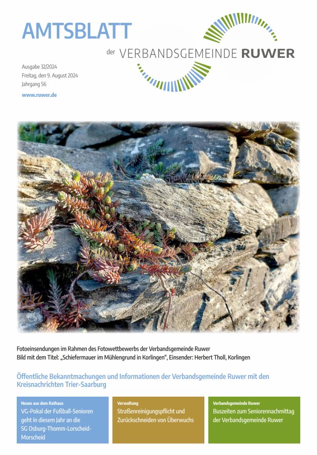 Amtsblatt VG Ruwer Titelblatt 32/2024