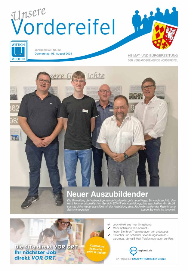 Mitteilungsblatt Vordereifel - Heimat- u Bürgerzeitung der VG Vordereifel Titelblatt 32/2024