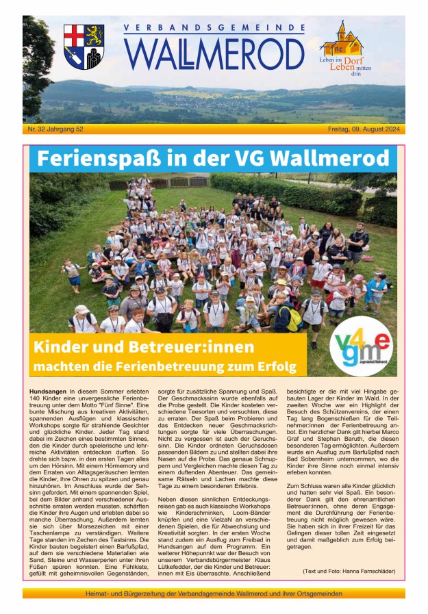 Wir über uns - Verbandsgemeinde Wallmerod Titelblatt 32/2024