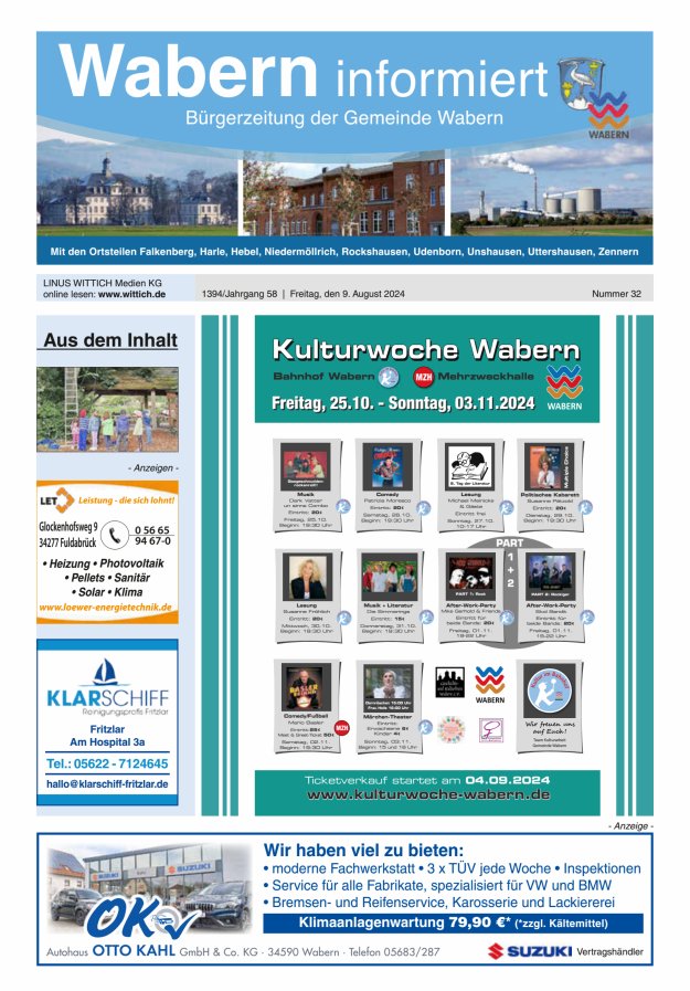 Wabern informiert Titelblatt 32/2024