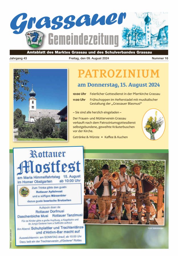 Grassauer Gemeindezeitung Titelblatt 16/2024