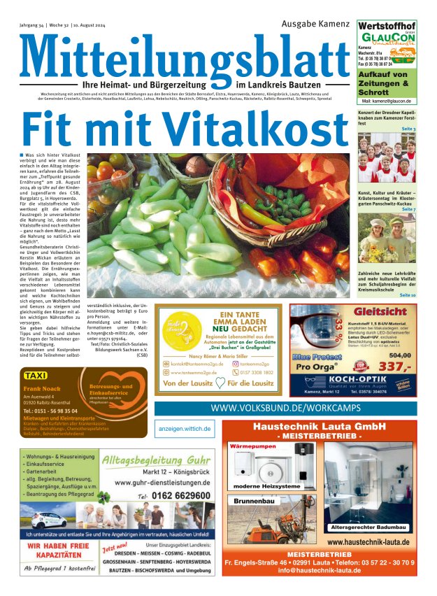 Mitteilungsblatt LK Bautzen Ausgabe Kamenz Titelblatt 31/2024