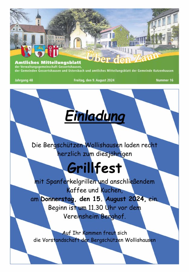 Über den Zaun Titelblatt 16/2024