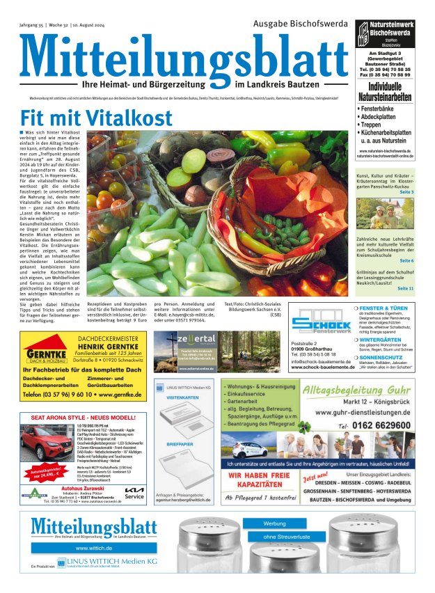 Mitteilungsblatt LK Bautzen Ausgabe Bischofswerda Titelblatt 31/2024