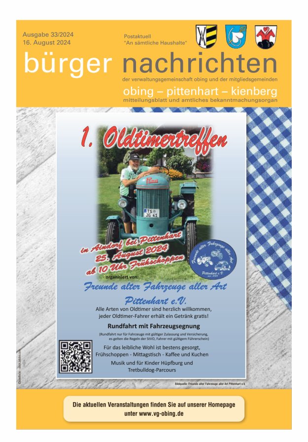 Bürger Nachrichten Obing Pittenhart Kienberg Titelblatt 33/2024