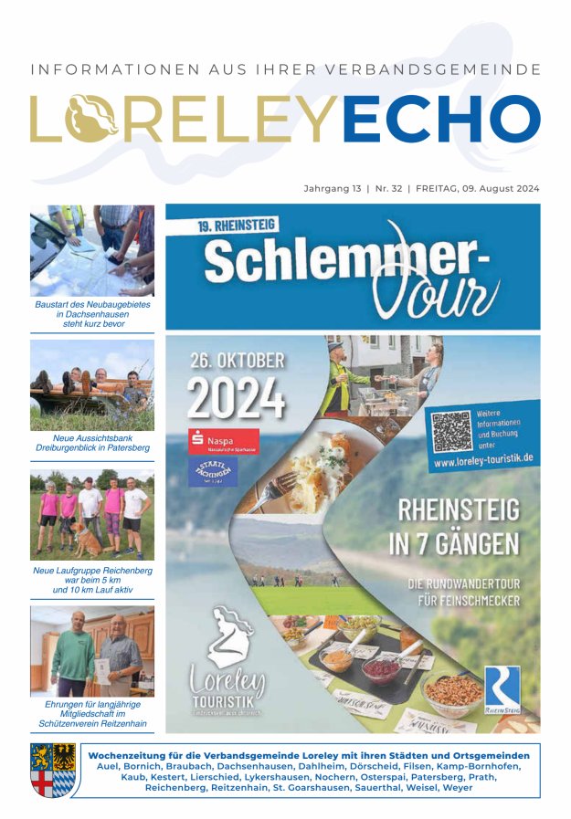 Loreley-Echo - Mitteilungsblatt der Verbandsgemeinde Loreley Titelblatt 32/2024