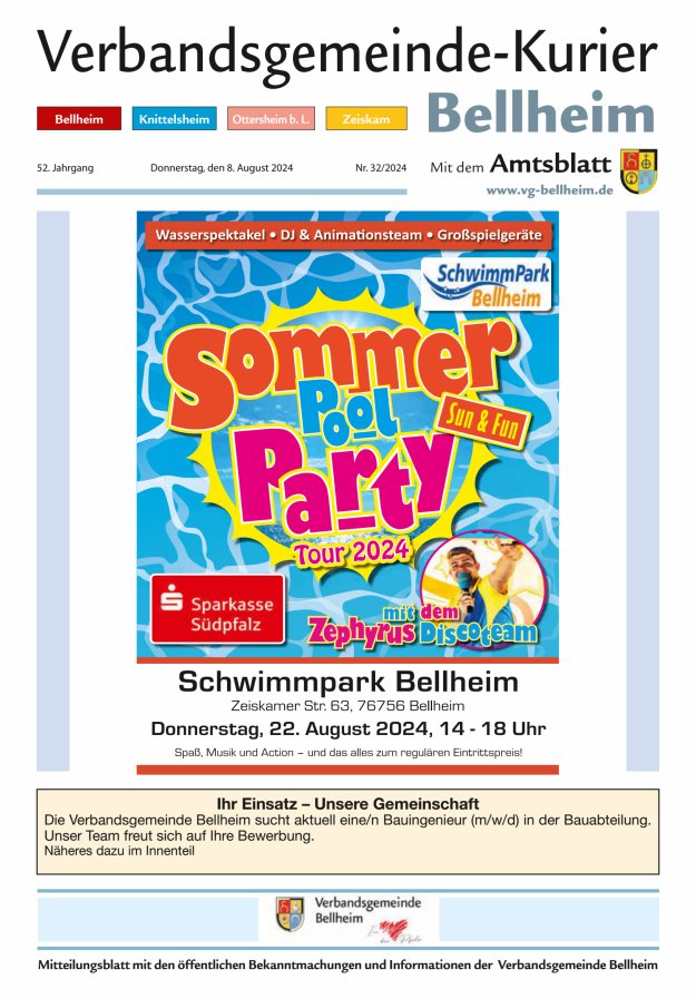 Verbandsgemeinde-Kurier Bellheim Titelblatt 32/2024