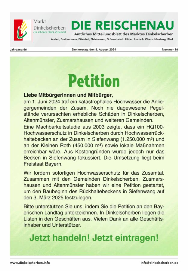 Die Reischenau Titelblatt 16/2024