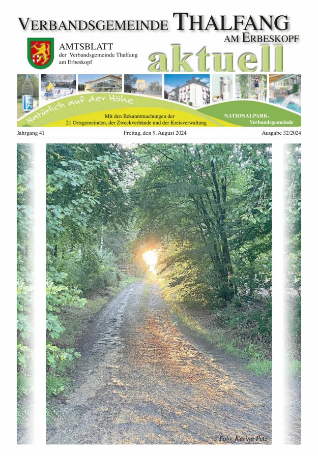Thalfang aktuell - Amtsblatt VG Thalfang Titelblatt 32/2024