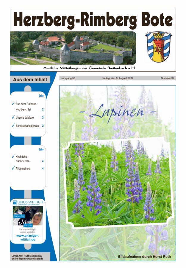 Herzberg-Rimberg Bote Titelblatt 32/2024