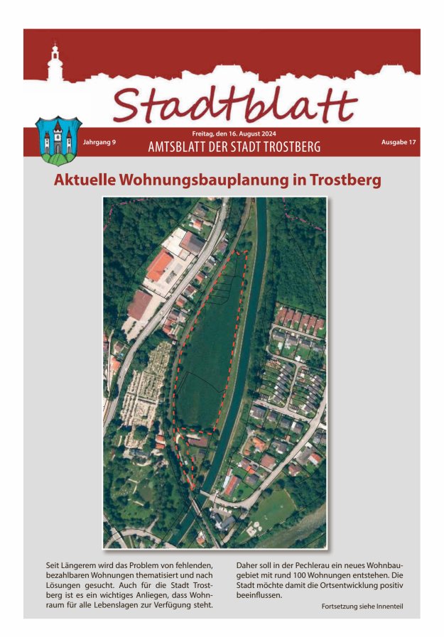 Stadtblatt Trostberg an der Alz Titelblatt 17/2024