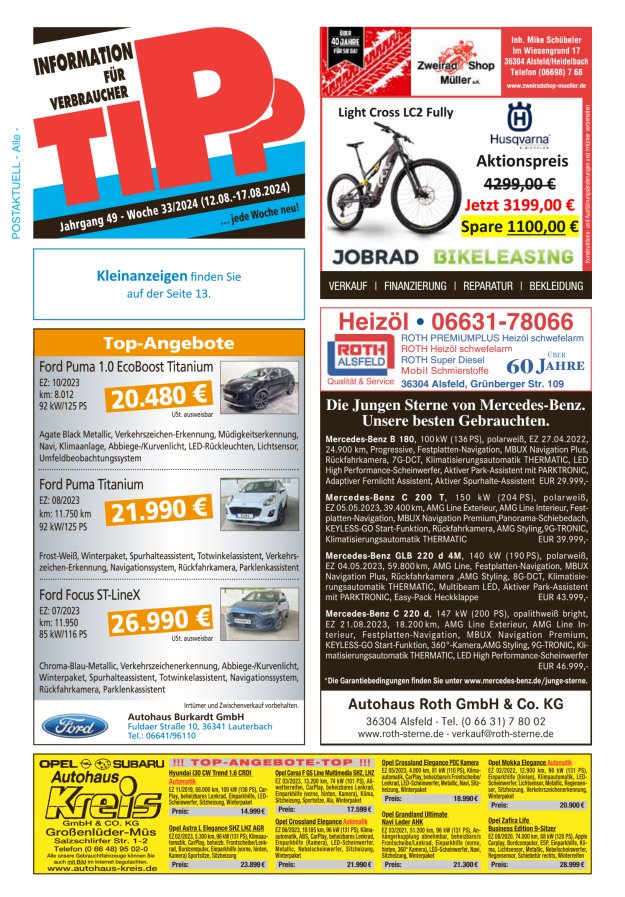 Tipp Vogelsberg Titelblatt 33/2024