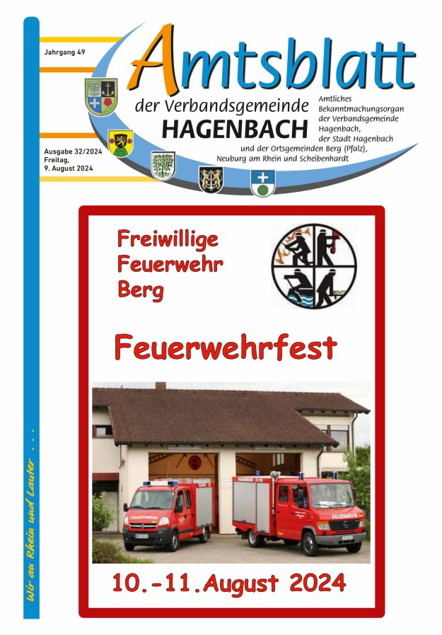 Amtsblatt der VG Hagenbach Titelblatt 32/2024