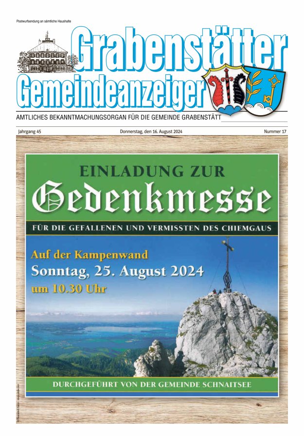 Grabenstätter Gemeindeanzeiger Titelblatt 17/2024