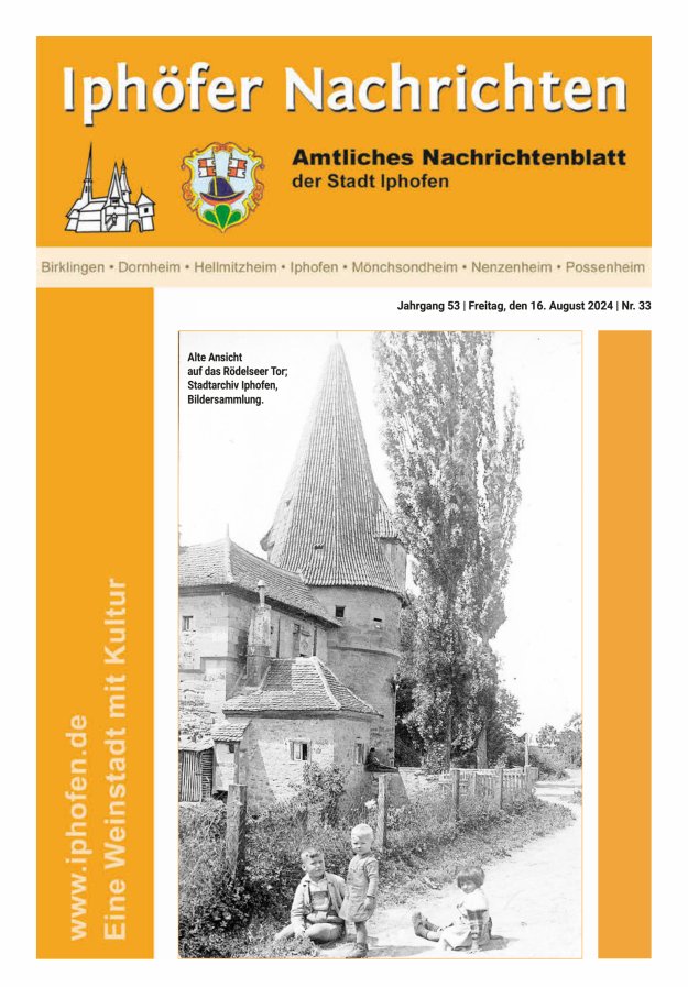 Iphöfer Nachrichten Titelblatt 33/2024
