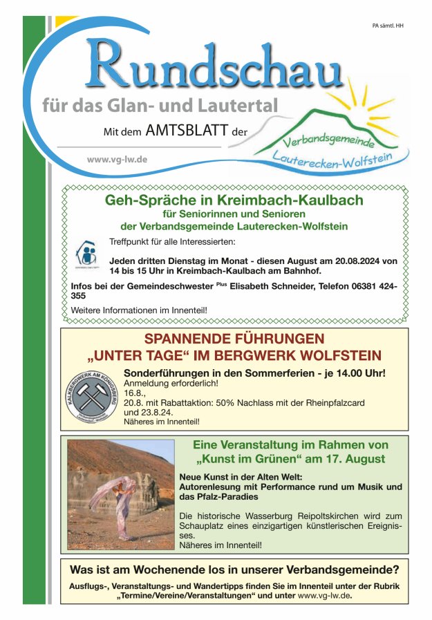 Rundschau für das Glan- und Lautertal Titelblatt 33/2024