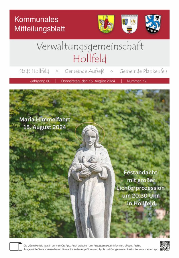 MB der Verwaltungsgemeinschaft Hollfeld  Titelblatt 17/2024