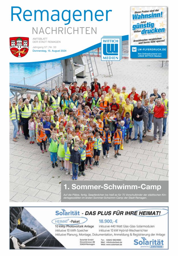 Remagener Nachrichten Titelblatt 33/2024