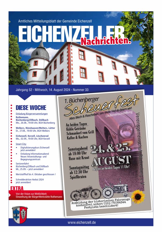 Amtliches Mitteilungsblatt der Gemeinde Eichenzell Titelblatt 33/2024