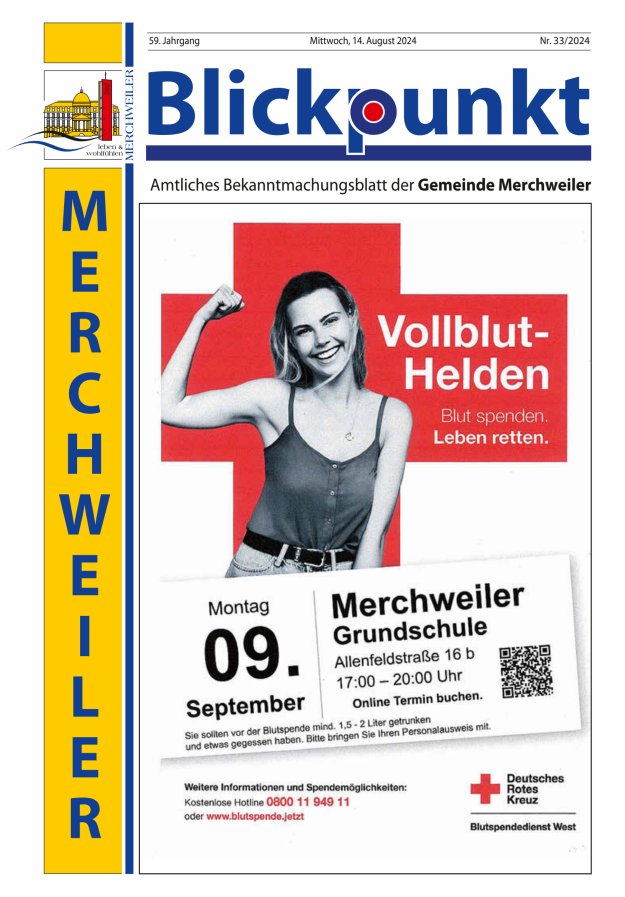 Blickpunkt Merchweiler Titelblatt 33/2024