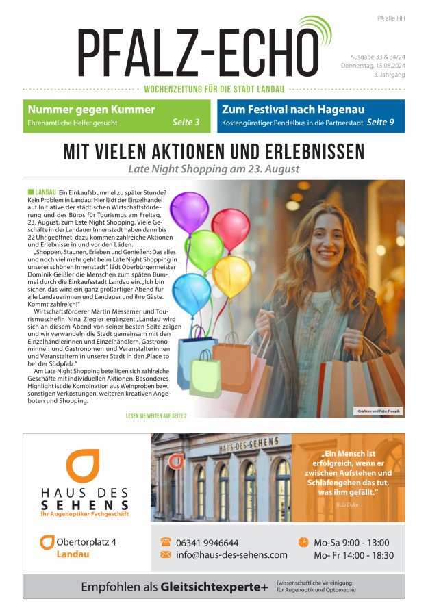Pfalz-Echo Titelblatt 31/2024