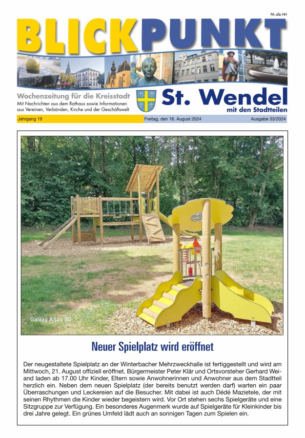 Blickpunkt St Wendel Titelblatt 33/2024