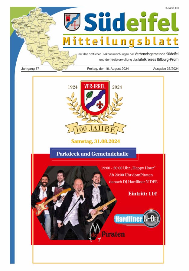Mitteilungsblatt Südeifel Titelblatt 33/2024