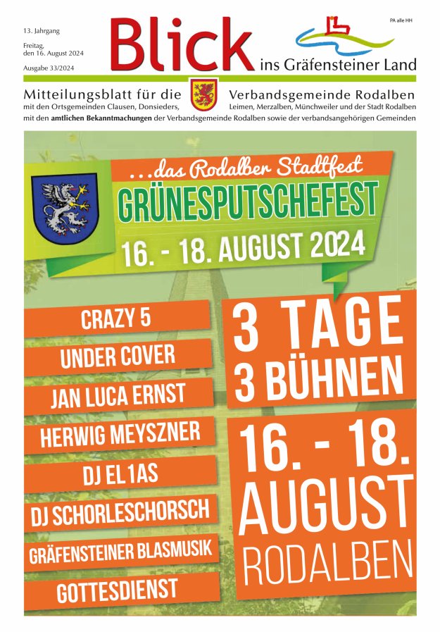 Blick ins Gräfensteiner Land VG Rodalben Titelblatt 33/2024