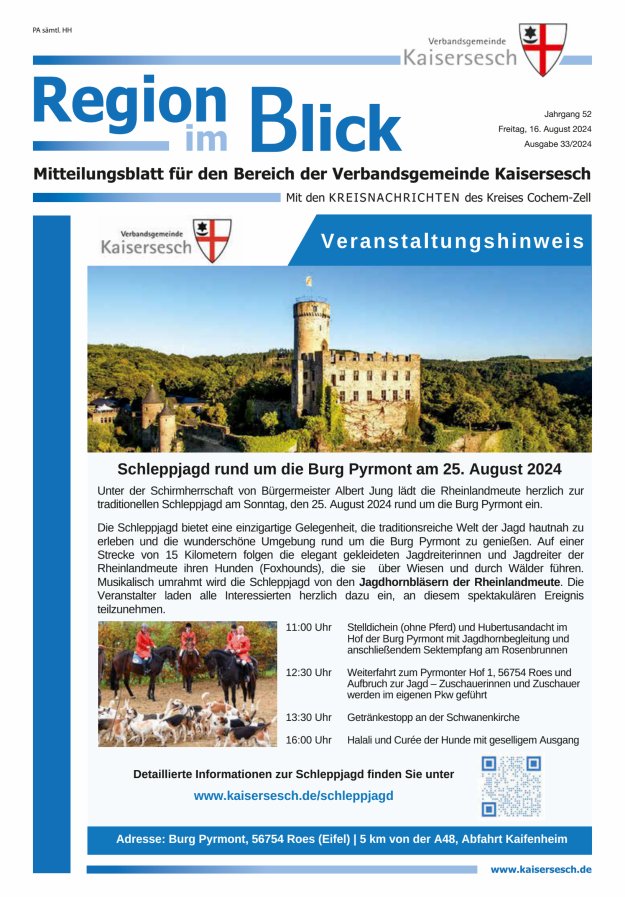 Region im Blick VG Kaisersesch Titelblatt 33/2024