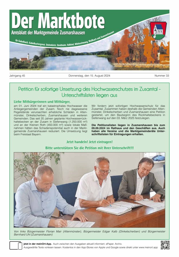 Zusmarshausen - Der Marktbote Titelblatt 33/2024