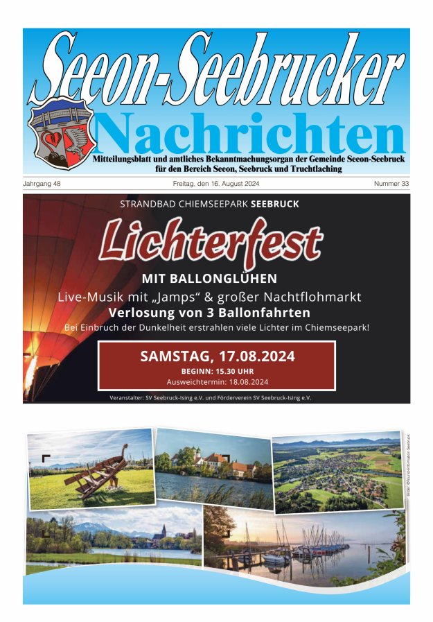Seeon-Seebrucker Nachrichten Titelblatt 33/2024