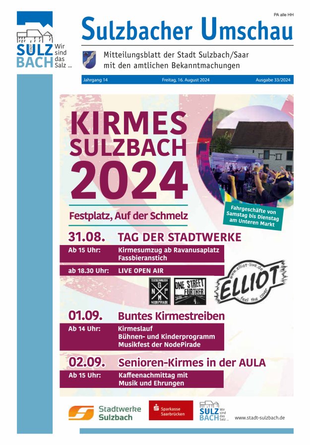 Sulzbacher Umschau Titelblatt 33/2024