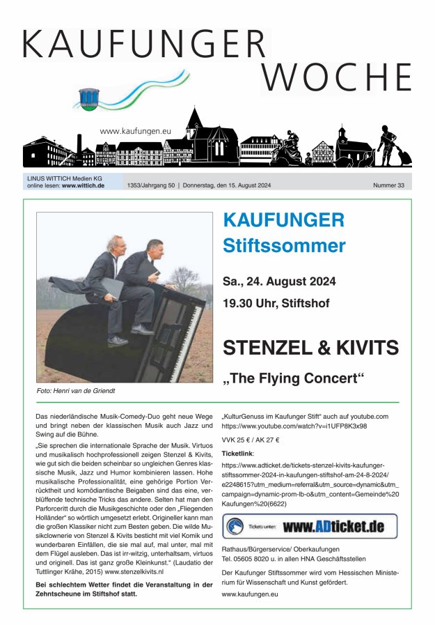 Kaufunger Woche Titelblatt 33/2024
