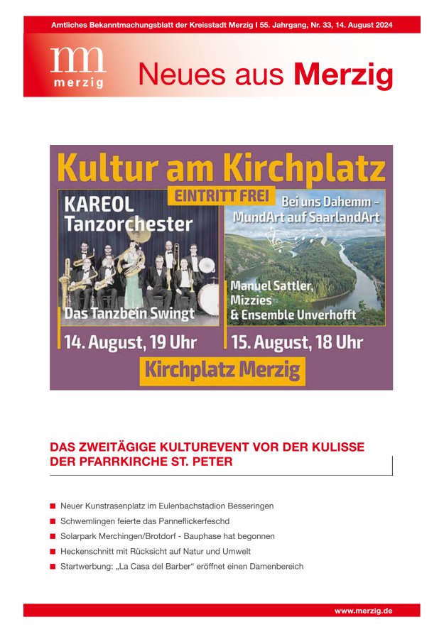 Neues aus Merzig Titelblatt 33/2024