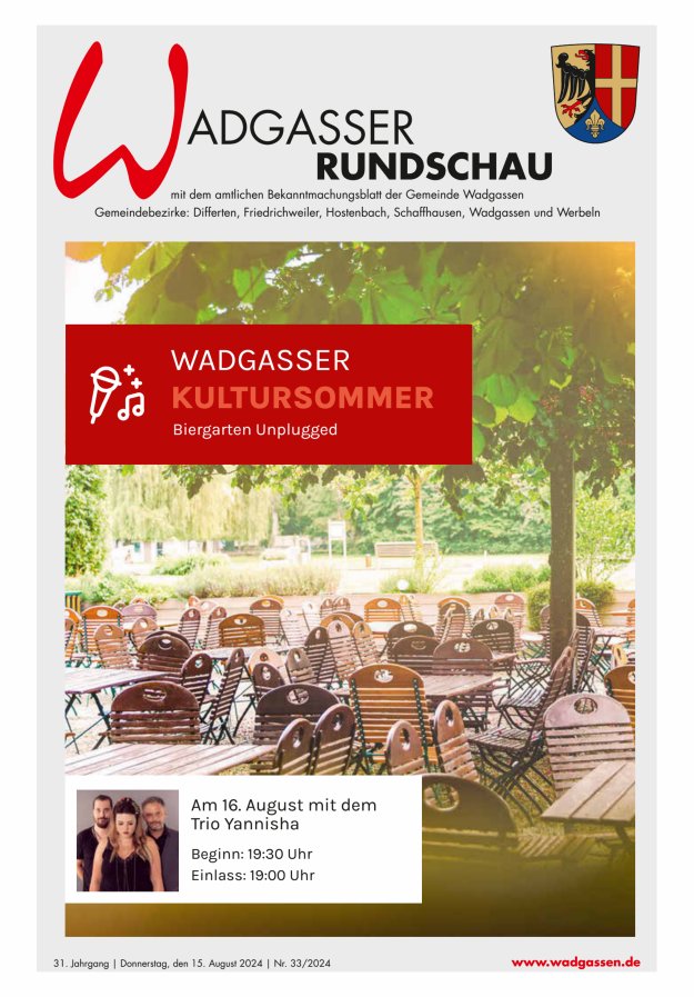 Wadgasser Rundschau Titelblatt 33/2024