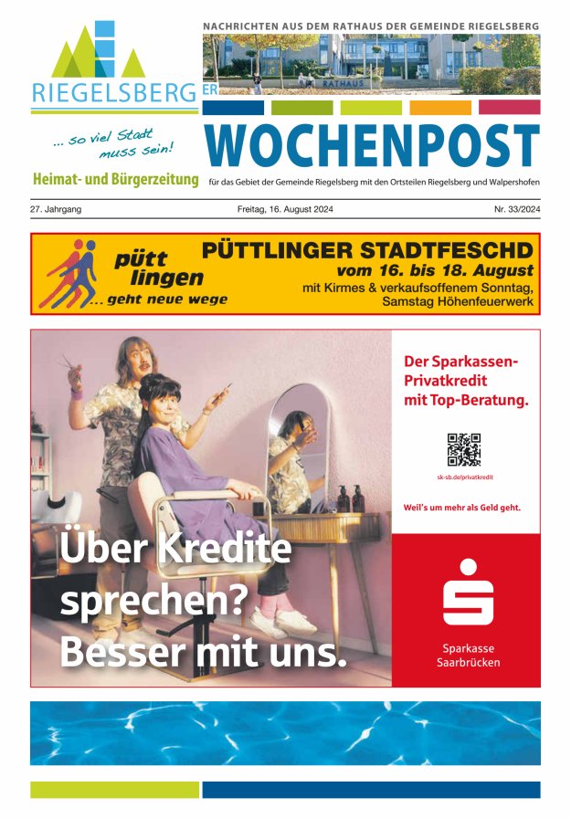 Riegelsberger Wochenpost Titelblatt 33/2024