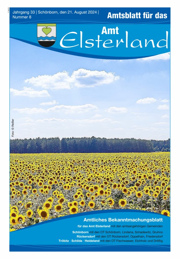 Amtsblatt für das Amt Elsterland Titelblatt 08/2024