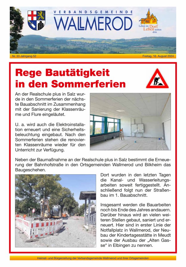 Wir über uns - Verbandsgemeinde Wallmerod Titelblatt 33/2024