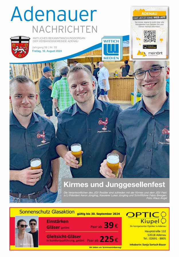 Adenauer Nachrichten Titelblatt 33/2024