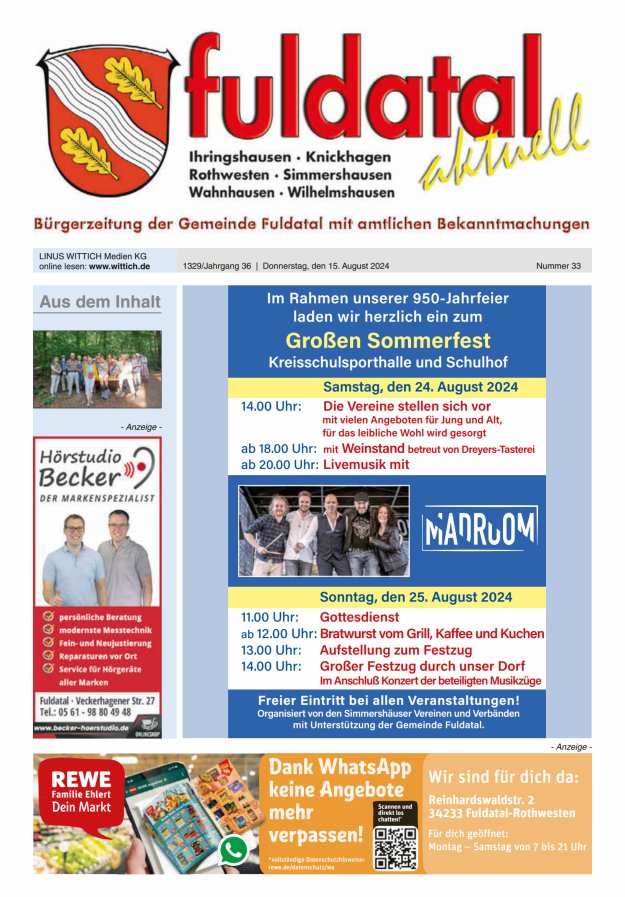 Fuldatal aktuell Titelblatt 33/2024