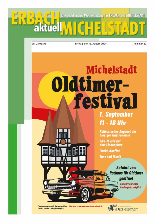 Erbach-Michelstadt aktuell Titelblatt 33/2024