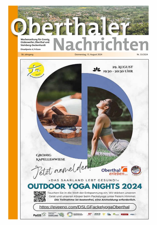 Oberthaler Nachrichten Titelblatt 33/2024