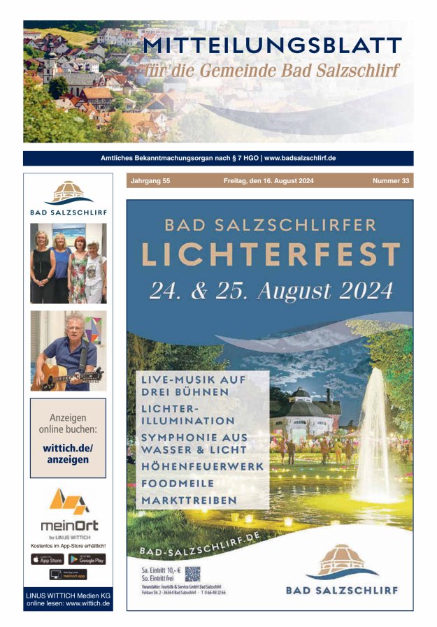 Amtliches Bekanntmachungsorgan der Gemeinde Bad Salzschlirf Titelblatt 33/2024